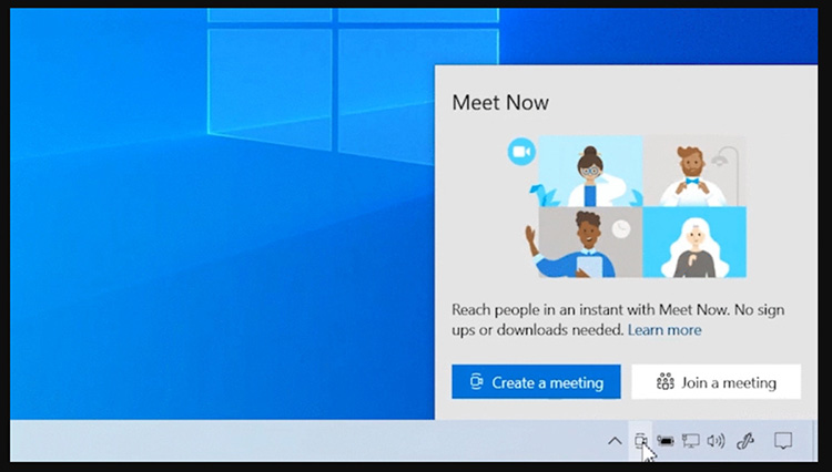 Skype Meet Now Taskbar