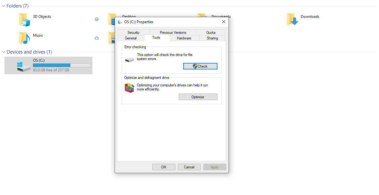 Windows HDD Check Disk