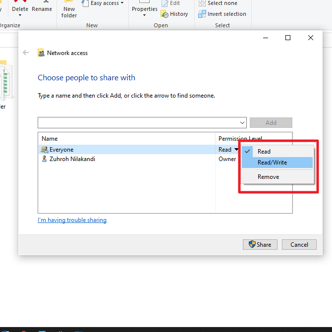 sharing file di windows 10