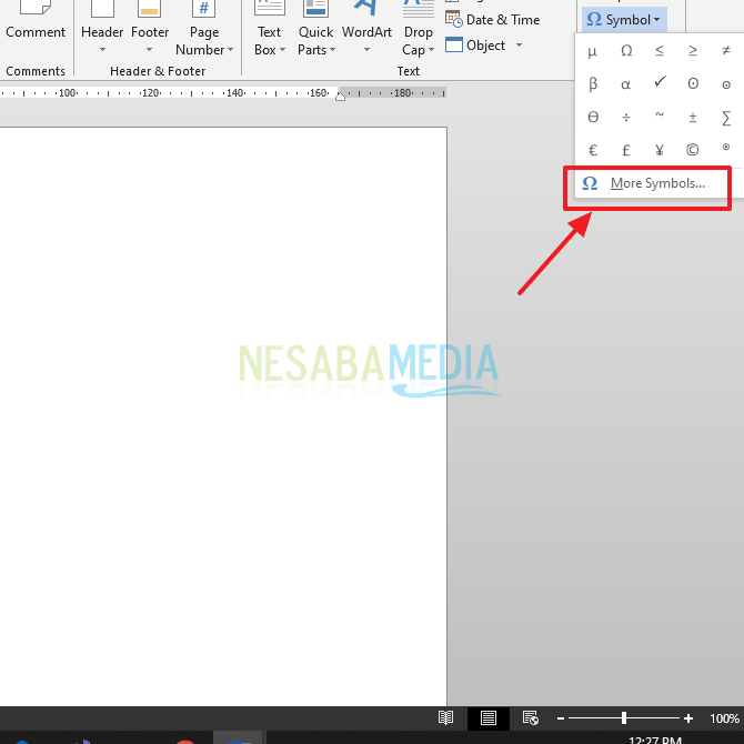 simbol di word