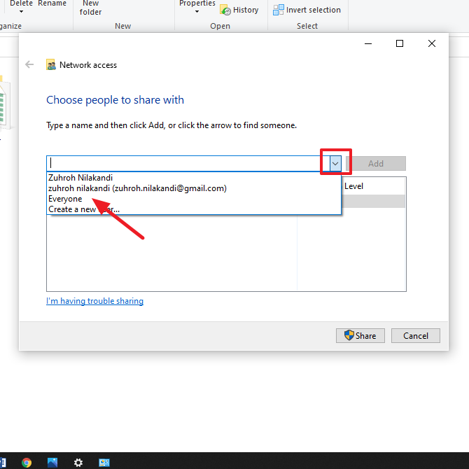 sharing file di windows 10