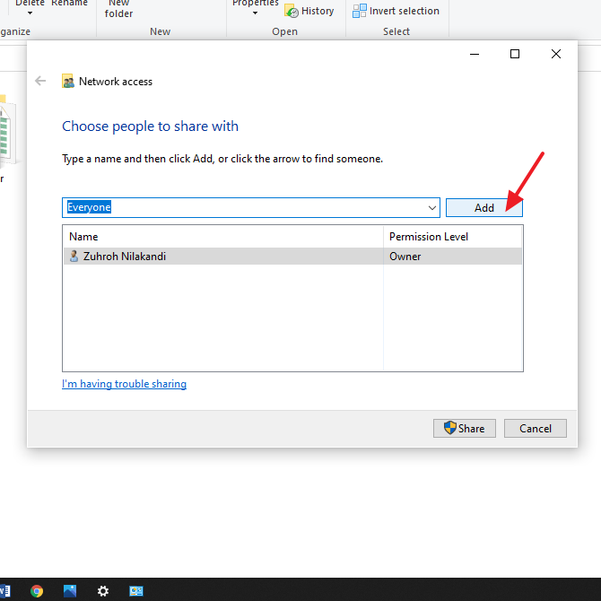 sharing file di windows 10