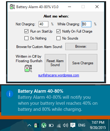 BatteryAlarm 40-80%