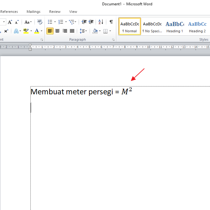 cara membuat simbol M persegi di Microsoft Word