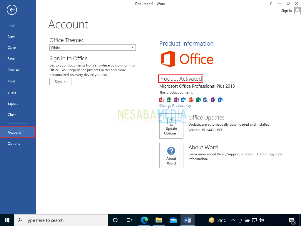Cara Aktivasi Microsoft Office 2013 Permanen