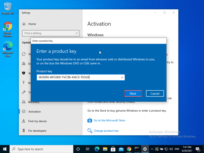 Aktivasi Windows 10 Step 8
