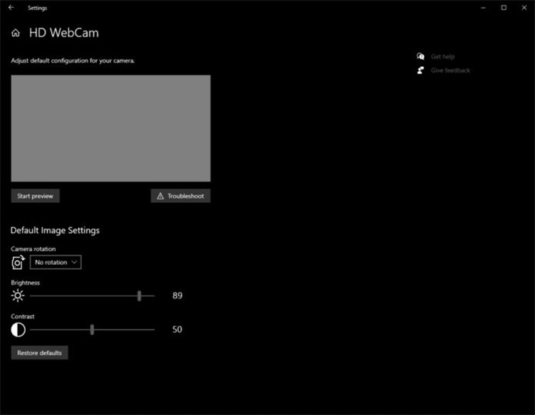 Pengaturan Kamera di Halaman Settings Windows 10