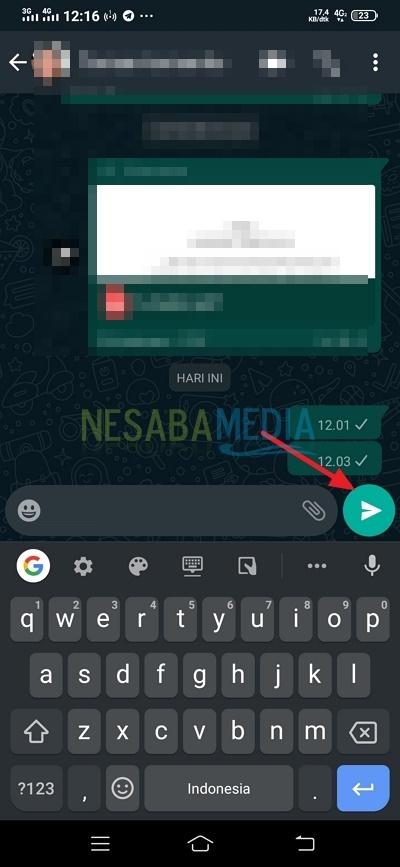 cara mengirim chat kosong di whatsapp