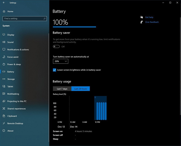 Statistik Baterai Laptop di Windows 10
