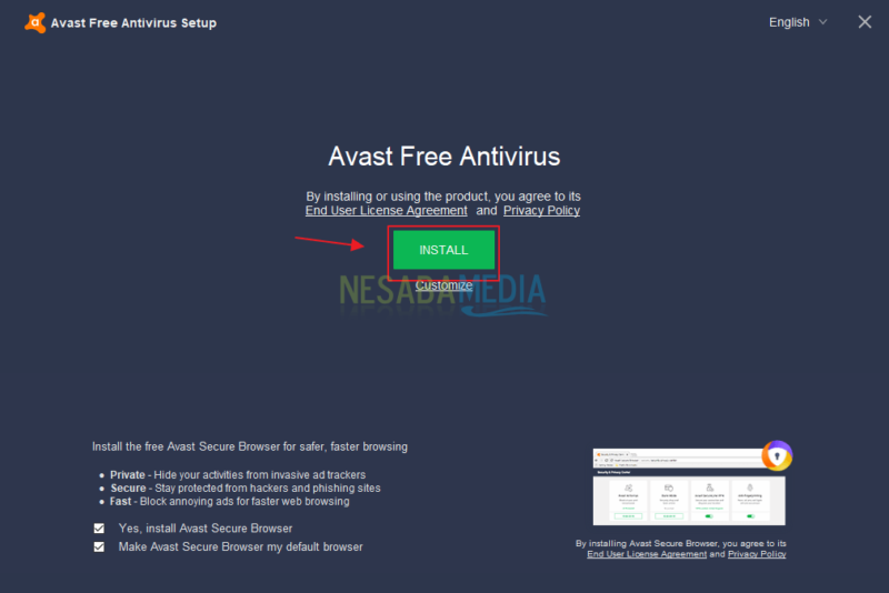 Cara Install Avast Antivirus di PC