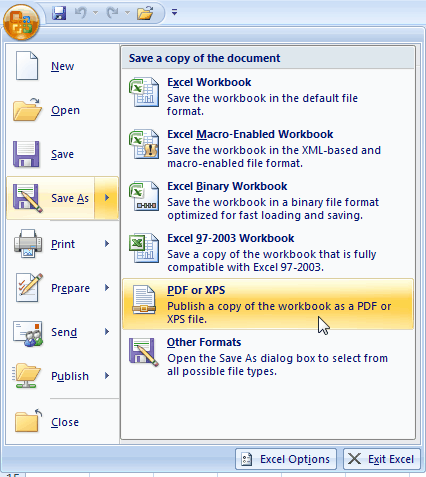 2007 Microsoft Office Add-in Microsoft Save as PDF or XPS 