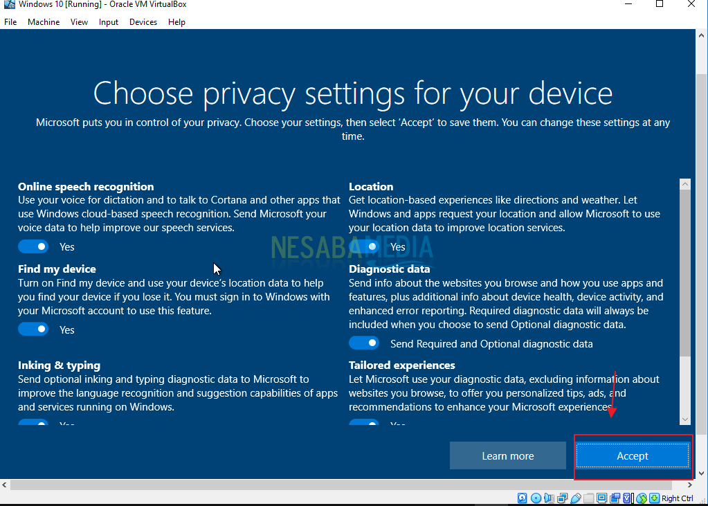 Cara Install Windows 10 di Virtualbox