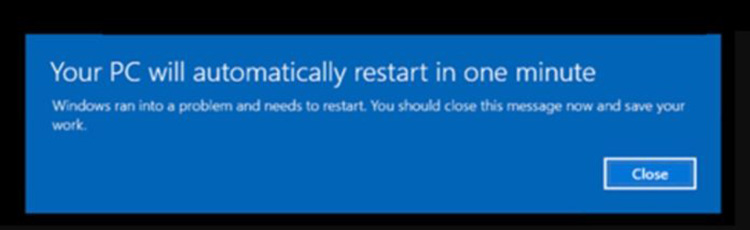 Peringatan Windows 10 Reboot Secara Acak
