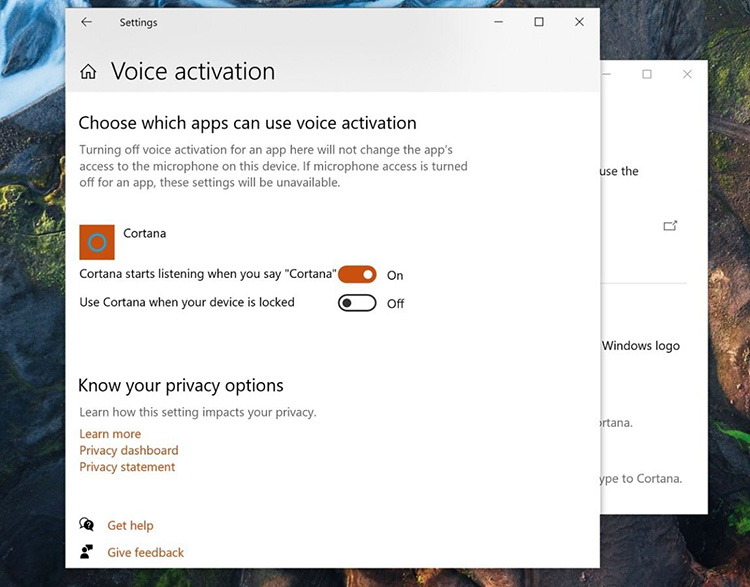 Windows 10 Cortana Voice Activation
