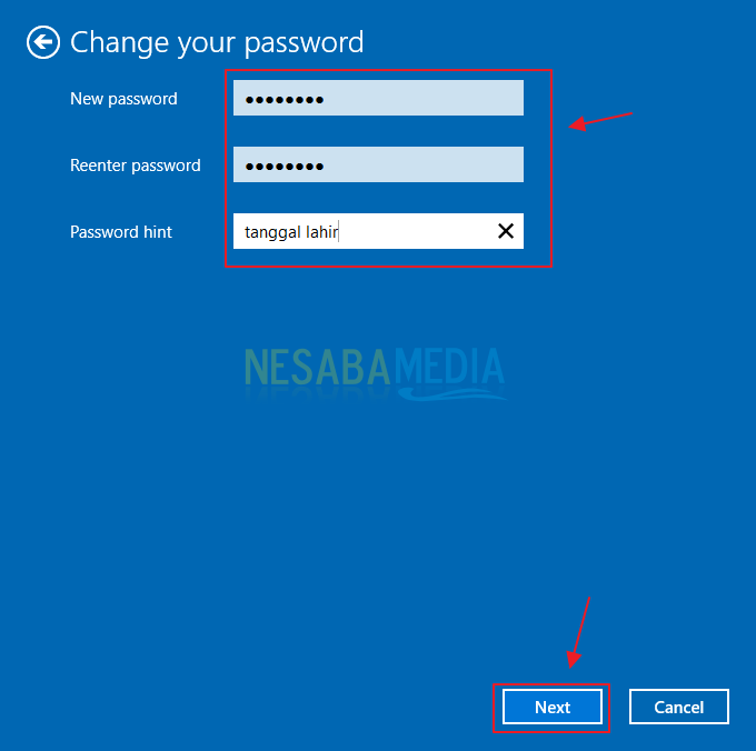 reset password