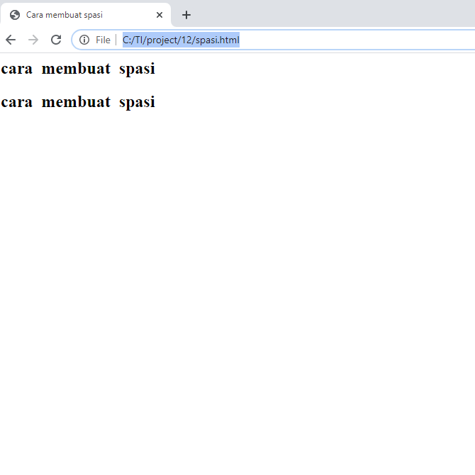 Cara Membuat Spasi dalam Paragraf di HTML