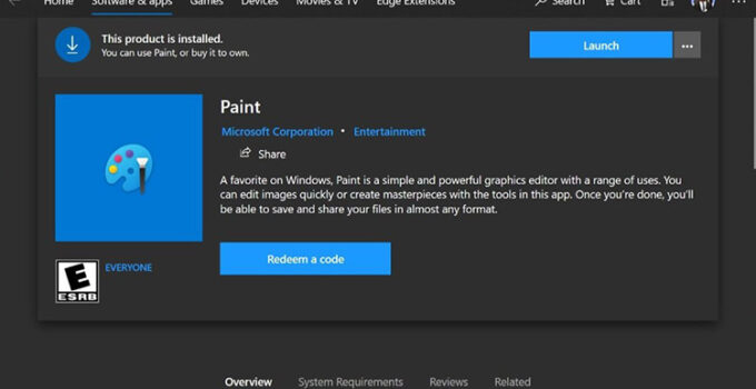 Aplikasi Paint Klasik Muncul di Microsoft Store Windows 10