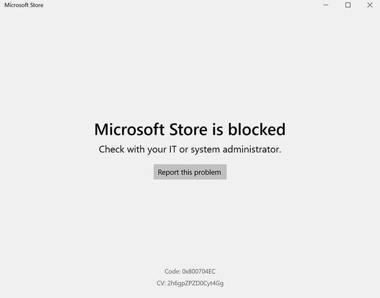 Microsoft Store Terblokir