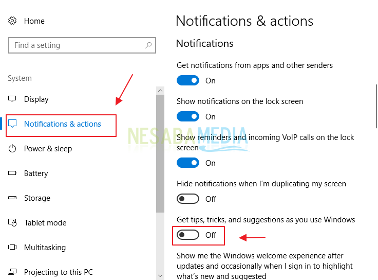 Cara Mematikan Notifikasi di Windows 10