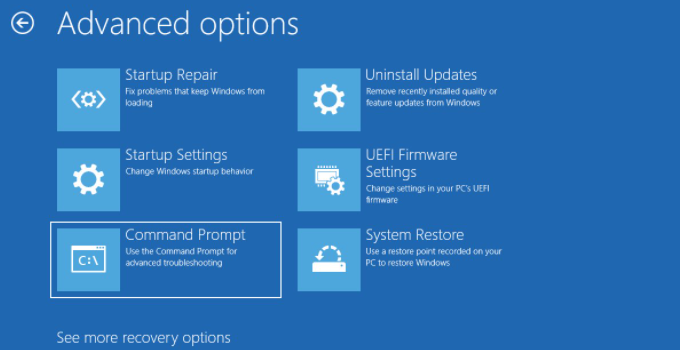 Cara Boot ke Advanced Startup Options di Windows 10