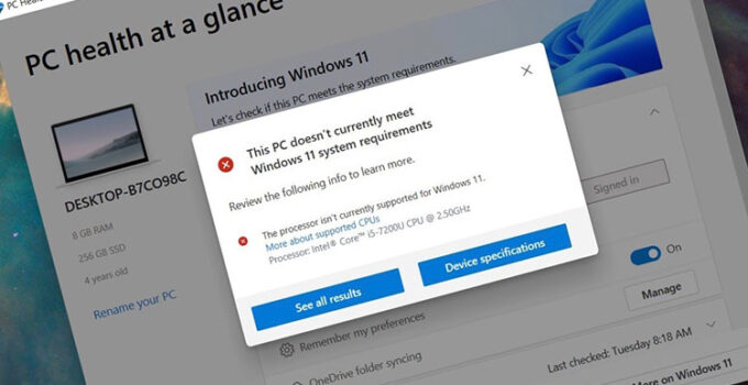 PC Health Check Kini Terpasang di Semua Perangkat Windows 10