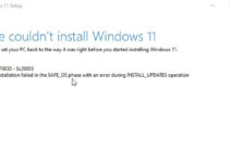 Pemasangan Windows 11 Gagal Dengan Pesan Error 0x8007007f dan 0x8COF0830