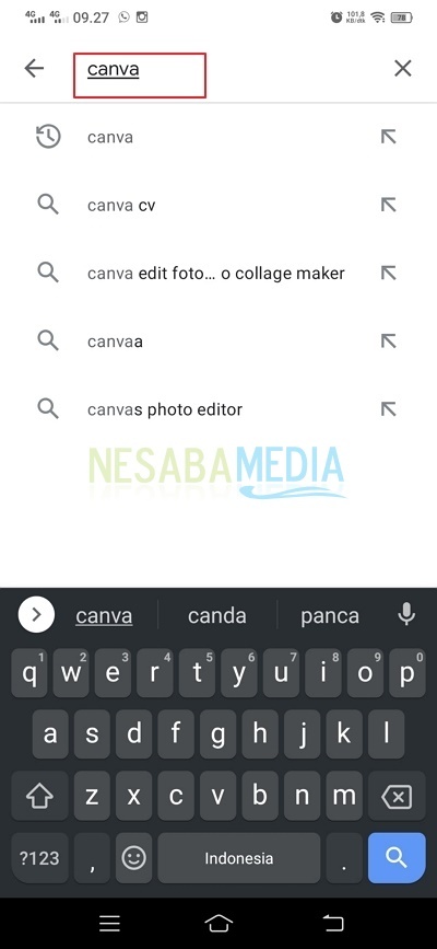 Search canvas