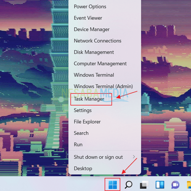 klik kanan dan klik task manager