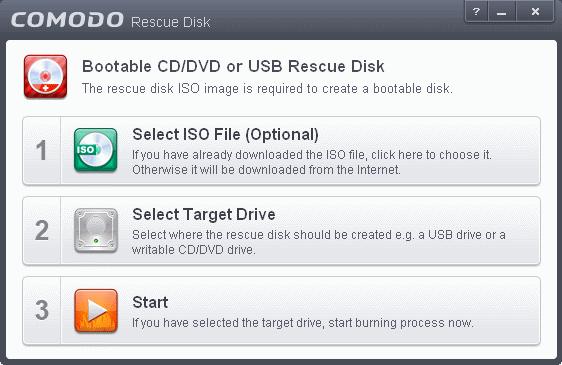Fitur yang Dimiliki Comodo Rescue Disk