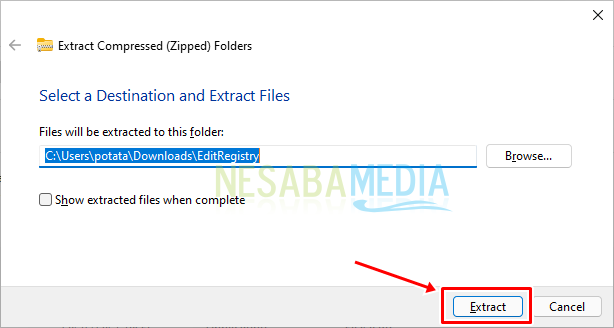 Ekstrak file registry