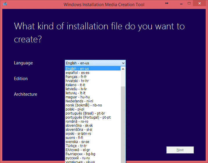 Windows Media Creation Tool