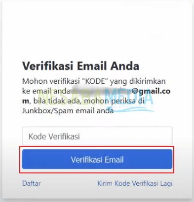 klik verifikasi email