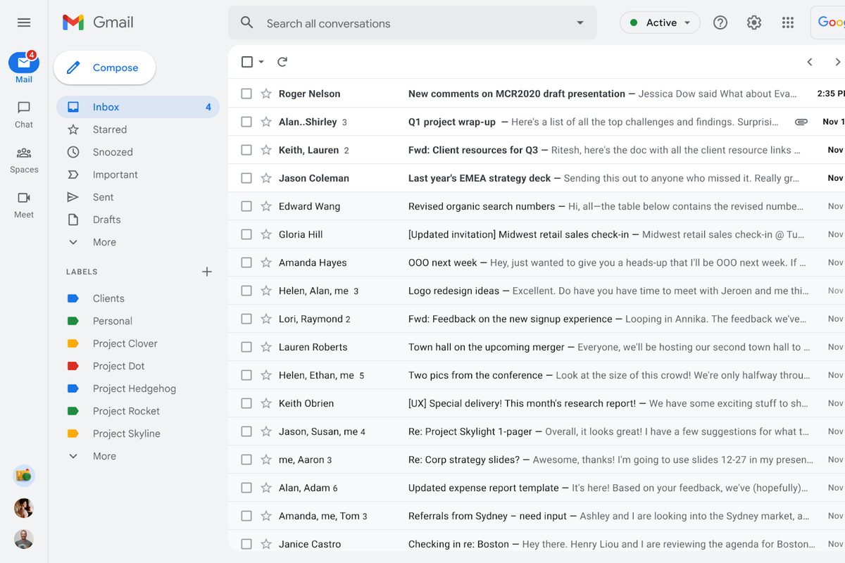 Gmail Tampil Lebih Segar, Tambahkan Fitur Chat?