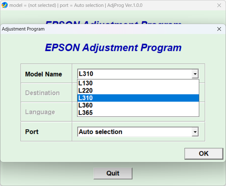 Resetter Epson L310