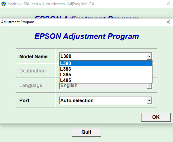 Download Resetter Epson L380 L383 L385 L485