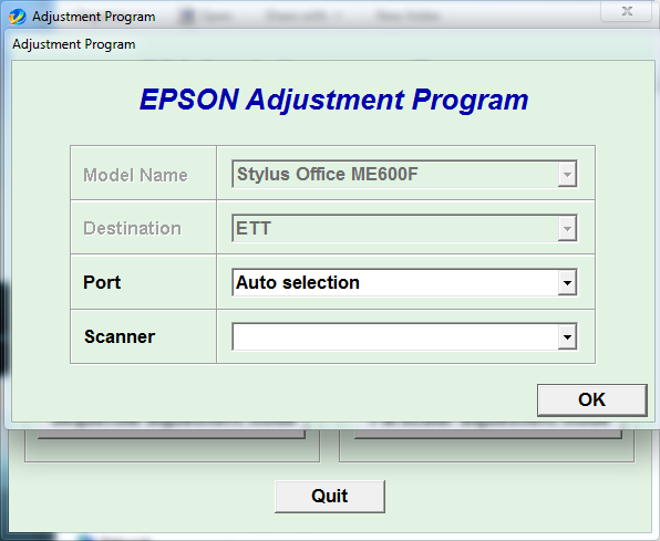 Resetter Epson ME600F