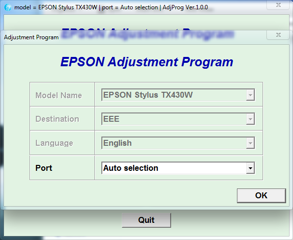 Resetter Epson TX430W