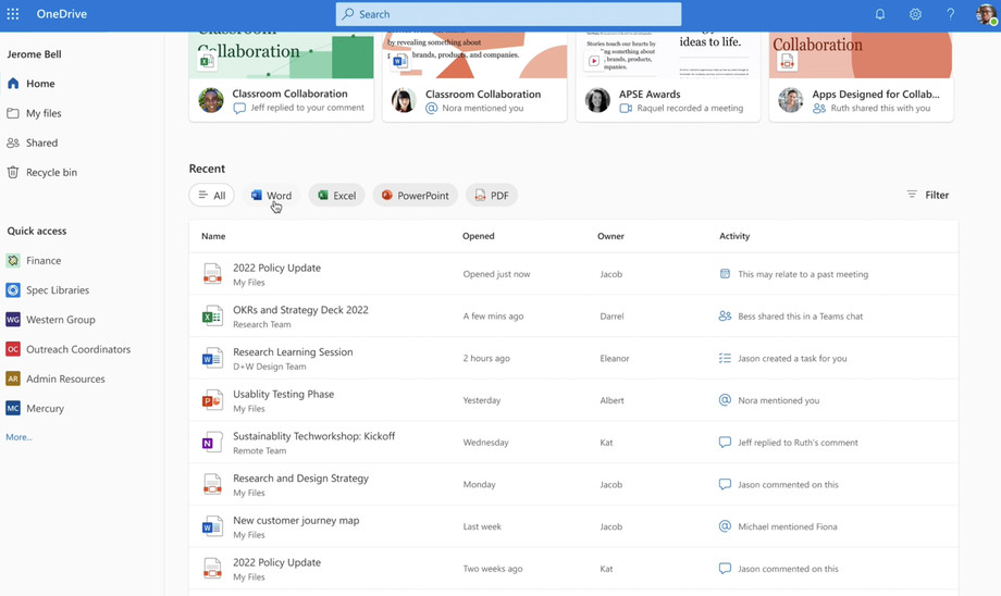 OneDrive New Look