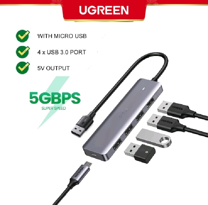 Ugreen USB Hub Splitter USB Type C ke USB 3.0