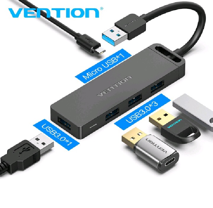 USB Hub Terbaik Vention USB Hub 3.0 4 Port