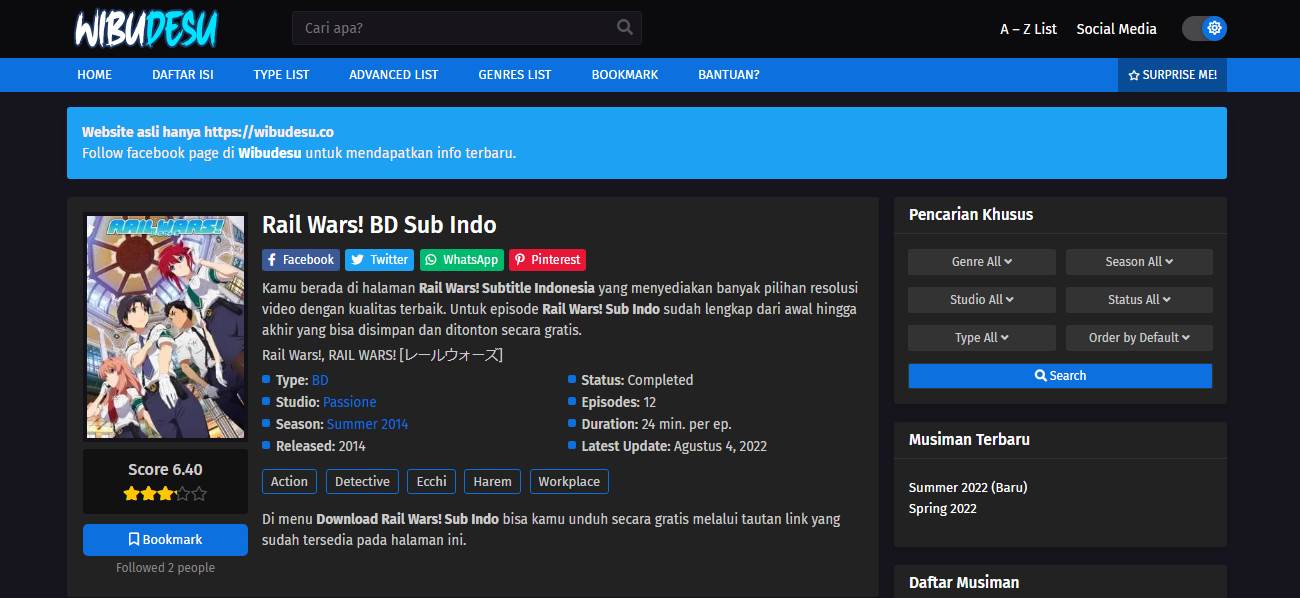 Situs Download Anime Batch Sub Indo Wibudesu