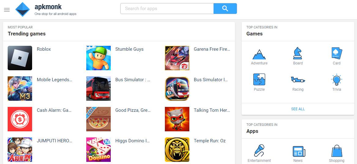 Situs Download Game Android Gratis APKMonk