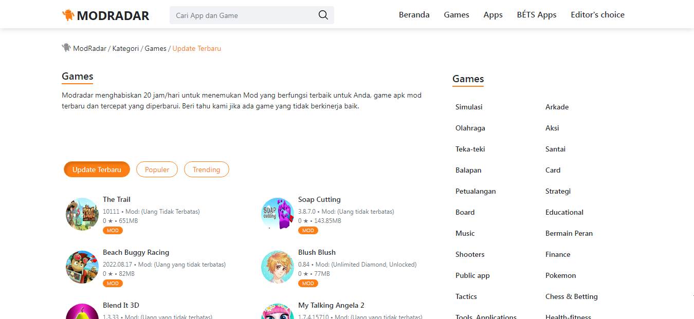 Website game bajakan dan mod 2024