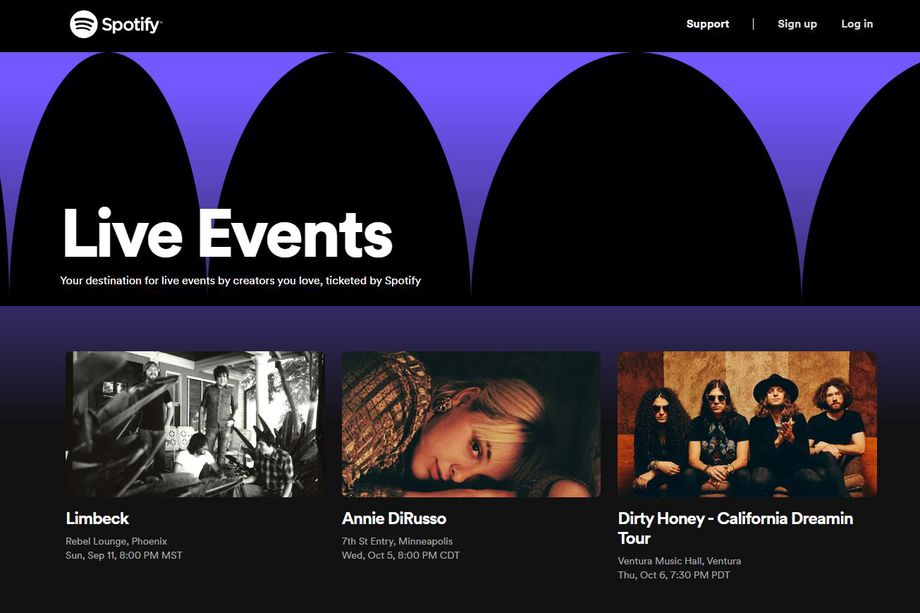 Spotify Tickets Website