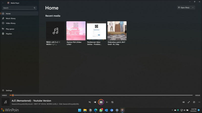 Windows 11 media player