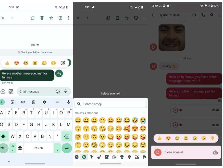 Google Messages New Feature emoji react
