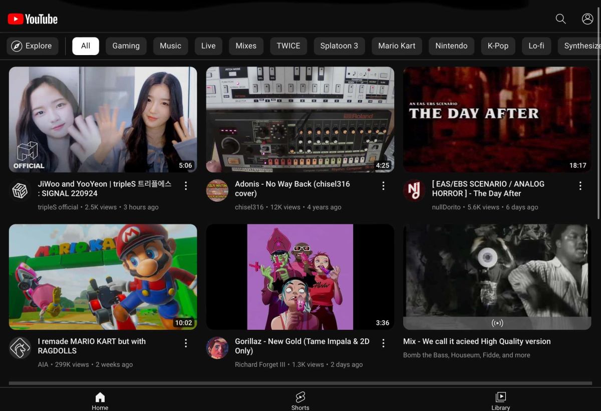 YouTube Homepage New