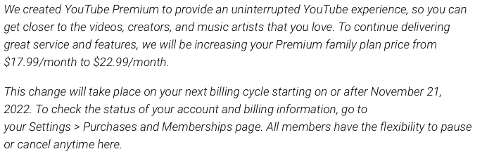 YouTube Premium Family Plans 