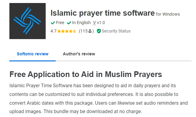 Aplikasi Adzan untuk PC Islamic Prayer Time Software