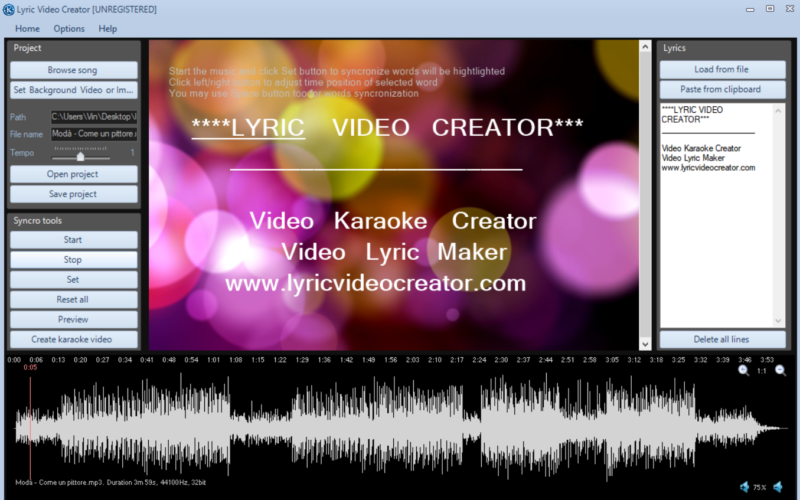 Lyric Video Creator